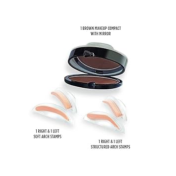 SWAMEY 3 Second Health and Beauty Natural Eyebrow Powder Makeup Row Stamp (Brown)