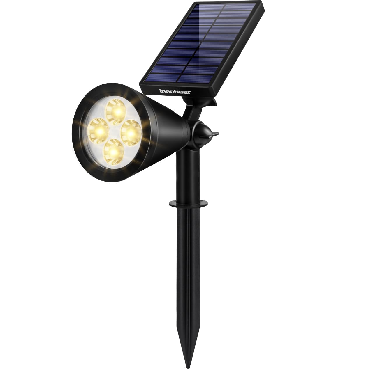Photo 1 of InnoGear Solar Spot Lights, Outdoor Solar Lights Solar Spotlights Flag Pole Light Waterproof Landscape Lighting Outside for Flag Uplighting Backyard Patio Pathway Statue Palm Tree Sign, Warm White
