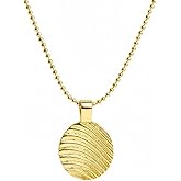 Gempires 14K Gold Plated Pendant Necklace Collection for Women | Floral Coin & Bar Designs | Handmade Textured Layering Jewelry | Hypoallergenic Dainty Gold Necklace Gift for Her
