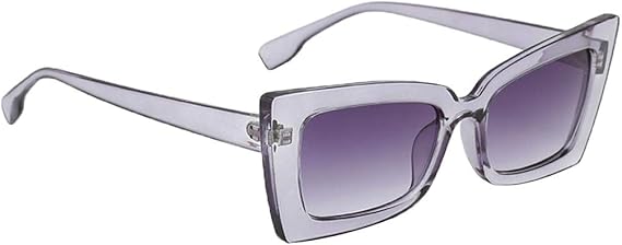 Amazon Hellery 女性用サングラス キャットアイミラーリングフラットレンズメタルフレームサングラス グレー サングラス 通販