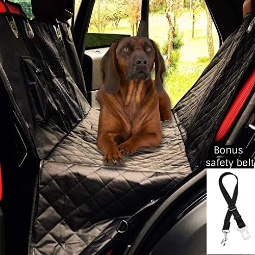 Lelechan Upgraded Dog Car Cover for Backseat Truck SUVS, With Waterproof Mesh Window Side Flaps, Durable Anti-Scratch Nonslip Hammock Pet Car Cover