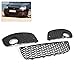 ZMAUTOPARTS Front Bumper Mesh Grille + Fog Light Bezels Covers Compatible with 2006-2009 Volkswagen GTI/Jetta Mk5