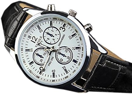 Mens Ray Glass Quartz Analog Wrist Watches White/black