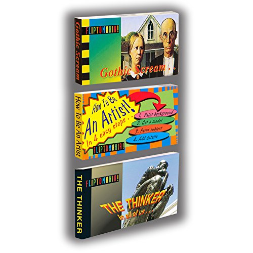 Fliptomania Wacky Art Gothic Scream, The Thinker, How to be an Artist Flipbooks (3 Pack)