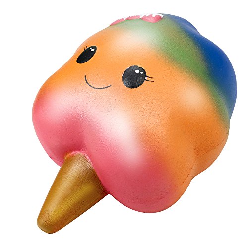 Squishies Jumbo,ZOMUSAR Cute Ice Cream Spun Sugar Scented Squishy Charm Slow Rising Stress Reliever Toy (B)
