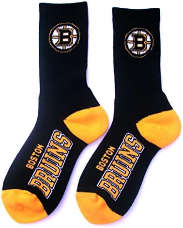 Boston Bruins Deuce Crew Socks Mens Size Large 10-13 - For Bare Feet