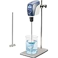ONiLAB Electric Overhead Stirrer, LCD Digital Overhead Stirrer Mixer with Stirring Rod and Stand，Powerful 20L ，10000 mPas ， 50~2200RPM （Stand Included), Dark Blue