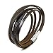 JEWELRIESHOP Monotone Rough Finish Genuine Leather Wrap Bracelet Wristband