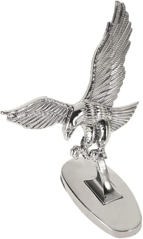 Amazon ユニバーサル 3d イーグルエンブレム車のロゴのフロントフードオーナメント車カバークロームイーグルバッジオート車のフロントのステッカーシルバー ホワイト エンブレム 車 バイク