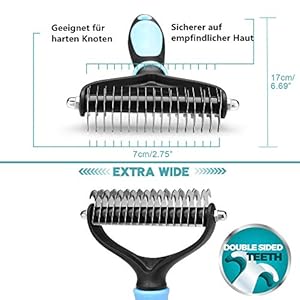 Voyage, spazzola per il sottopelo, per cani e gatti dal pelo medio-lungo, elimina nodi e grovigli di pelo per un pelo in…