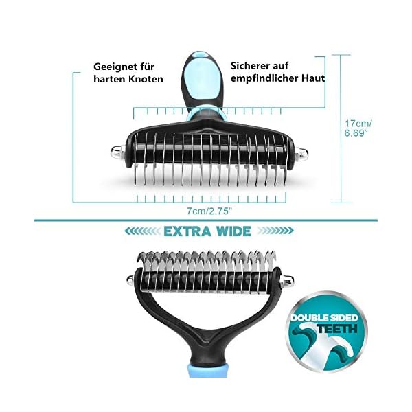 Voyage, spazzola per il sottopelo, per cani e gatti dal pelo medio-lungo, elimina nodi e grovigli di pelo per un pelo in…