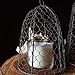 Colonial Tin Works Chicken Wire Cloche, 10 inches tall, Vintage, Rustic Barn Roof Finish, Silver