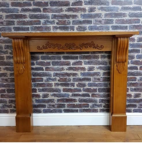 Ornate Decorative Solid Oak Fire Surround Fireplace Mantle Gas or Electric