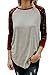 Womens Tops 3/4 Sleeve Raglan Shirt Plaid Baseball Tee Fall Casual Cute T Shirts