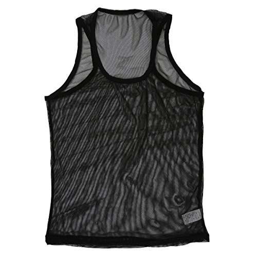 33Malls Summer men's sexy breathable net yarn Vest Body Shaper Workout Tank Tops,XL,Black