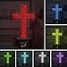 Christ Jesus Cross 3D Night Light Table Desk Lamps, Elstey 7 Color Changing Touch Lights with Acrylic Flat & ABS Base & USB Cabler (Jesus 1)