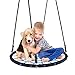 ELEVENS 40'' Spider Web Tree Swing- Large Round Outdoor Swing for Kids Extra Thick Rope - Swing Kit Includes Two Tree Swing Strap - Super Strong Nest Swing Holds 600 lbs (Blue)