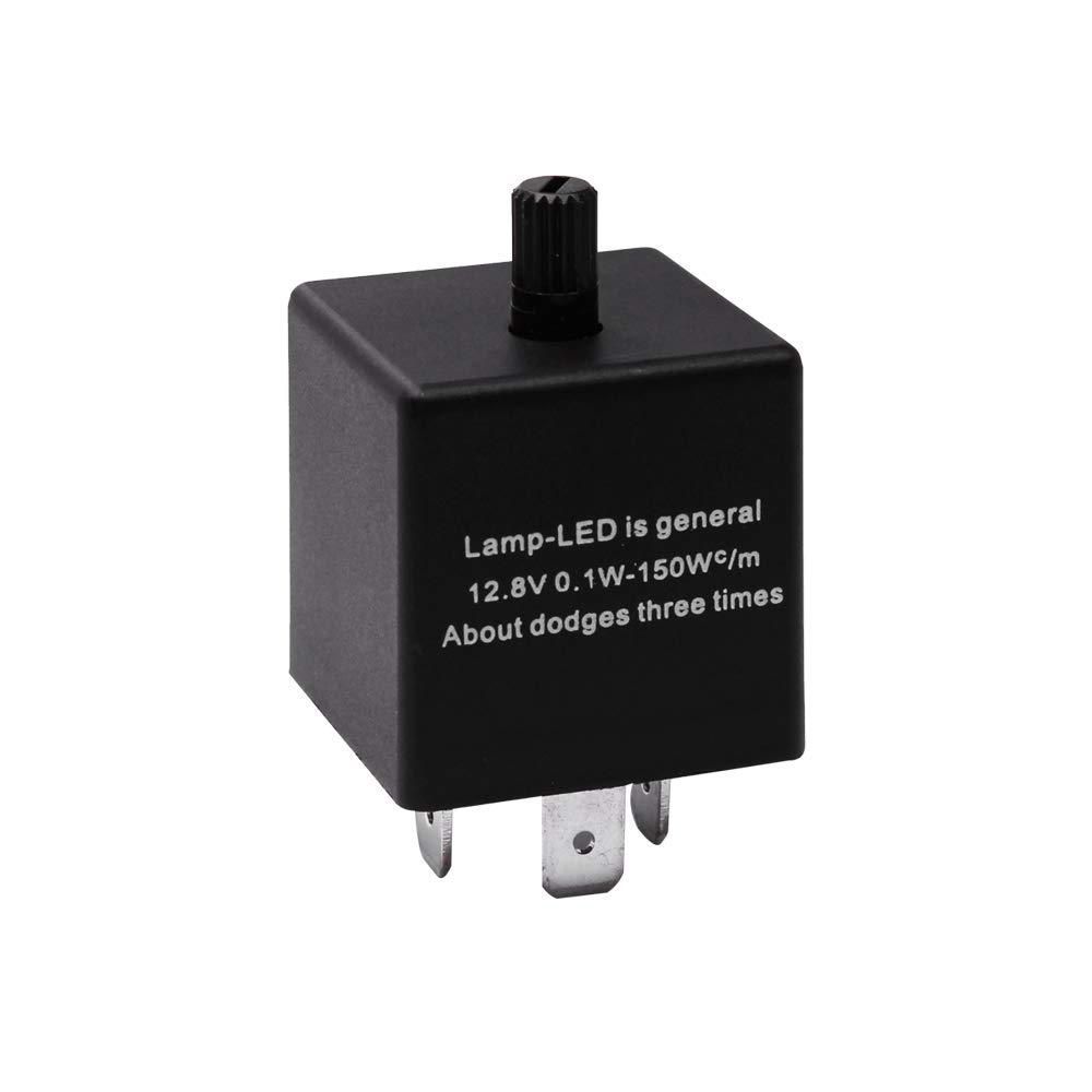 HUIQIAODS 12V 3 Pin Adjustable LED Flasher Relay Blinker Turn Signal Light Blinker