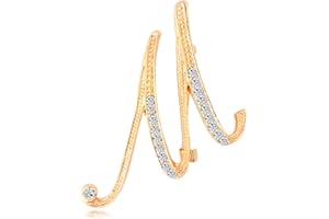 ETHOON Letter Brooch Pins Initial Rhinestone Brooch for Women Crafts Gold A-Z