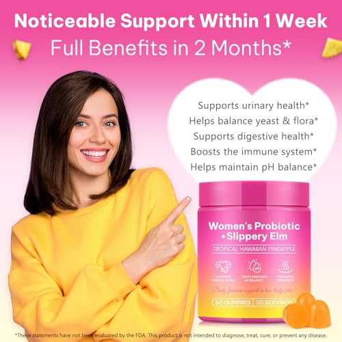 Probiotics Gummies for Women Wellness, Pineapple Flavor, 60 Gummies (1 Pack)