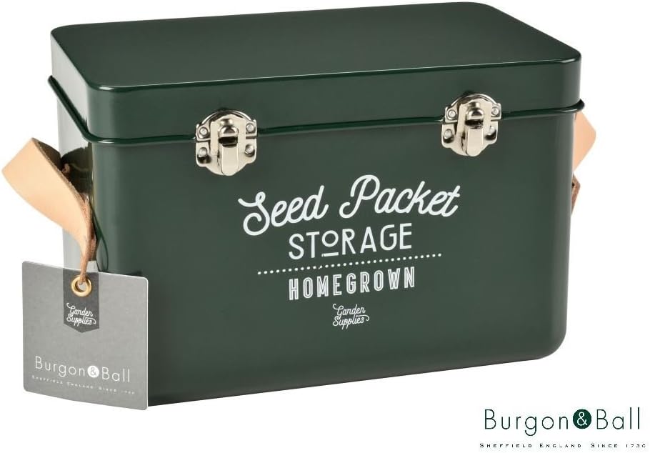 Burgon & Ball Seed Packet Storage Tin, Frog Green, M