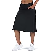 Women's Midi Length Skorts Skirts with 3 Pockets Modest Skirts Women's 24" Knee Length Skort