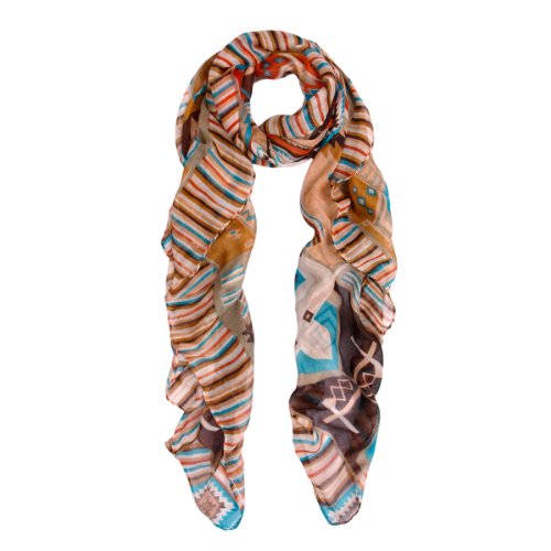 Multi Color Aztec Tribal Style Scarf, Blush