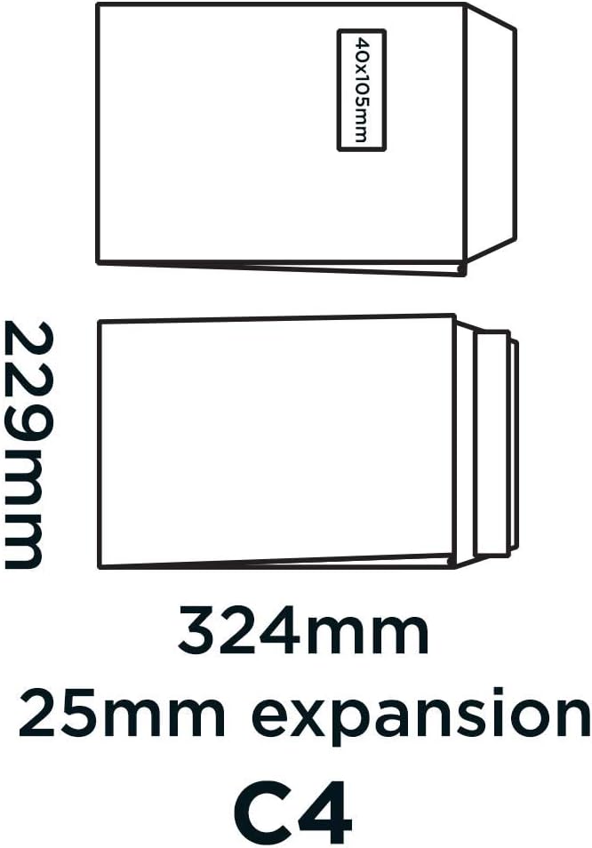 Blake Environmental, Biodegradable & Recycled Window Gusset Envelopes C4 (324 x 229mm), Pack of 125, Premium 140GSM - Image 4
