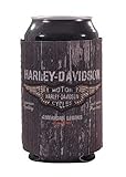 Harley-Davidson Can Koozie, Revamped Wing Bar & Shield, Distressed Black CF96654