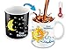 Cortunex Color Changing Mug | Heat Changing Mug | 11 oz Ceramic Mug | Sun And Moon Design