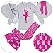 Girls Pajamas Bluenido Ballerina 2 Piece 100% Super Soft Cotton,Pink / Grey,6 Years