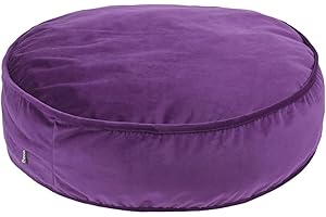 YIUOR Round Floor Pillow Cover Velvet Throw Seating Pouf Yoga Meditation Cushion Plush Case Reading Room Decor Cover Only (25.6IN, Purple)