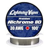 Genuine Lightning Vapes ® 30 AWG Nichrome 80 Wire 25' 50' 100' 250' 500' 1000' (100')