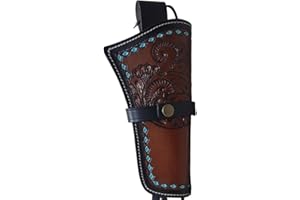 Warcraft Exports Western Leather Gun Holster for Revolvers – Fits .22, .38, .44, .45, .357, .358 Calibers – Adjustable Cowboy