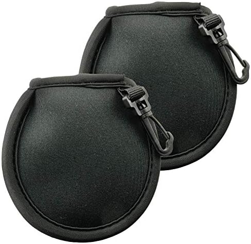 WHYHKJ 2pcs Portable Golf Ball Pouch Golf Ball Cleaner Pocket Golf Ball Washer Bag with Clip for Cleaning Golf Balls, Black