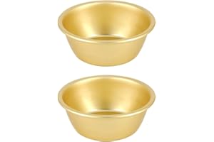 WOFASHPURET 2 Pcs Korean Style Traditional Rice Wine Bowls 12cm Aluminum Retro Small Drink Bowls for Home
