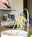 Internet’s Best Stainless Steel Pasta Fork with Rubber Grip - Silver Spaghetti Kitchen Ladle - Strong Metal for Cooking Stovetop