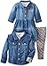Levi's Baby Girls' My First Gift Set Denim Dress with Legging and Denim Shirt 3 Piece Gift Set