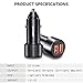 Car Charger, JSAUX Dual QC 3.0 USB Ports 36W/6A Fast Car Charge Adapter Metal Cigarette Lighter USB Charger Compatible with iPhone 11/pro/pro max/x/xr/8,Samsung Galaxy S20/S10/S9,Note 10/9,iPad-Black