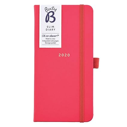 Slim Diary 2020 Busy B - en piel sintética roja, vista ...