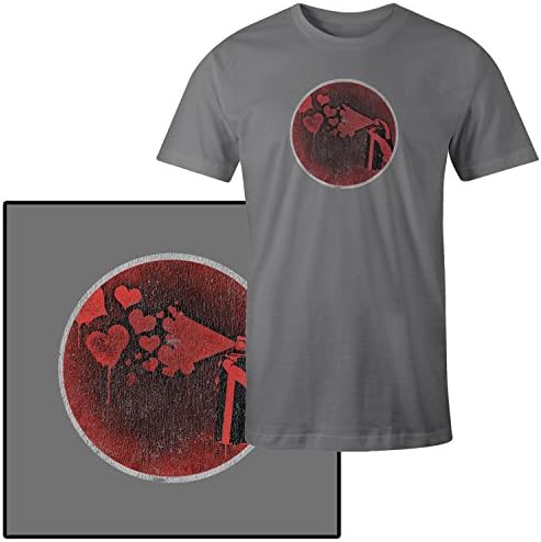 Spray Painting Hearts Love on Red T-Shirt