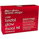 Aroma Magic Bridal Glow Facial Kit - Single Use | 7 Steps Skincare Set | Revitalize Dull &amp; Tired Skin | Enhances Natural Glow | for All Skin Types