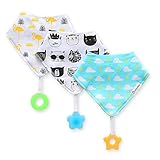 Baby/Toddler Bandana Teething Bibs 3-pack ,Made with 100% Organic Cotton, Super Absorbent and Soft (Unisex)