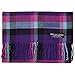 100% Cashmere Scarf Made in Scotland Wool Buffalo Tartan Windowpane Check Plaid (Hot Pink Blue Purple Black)