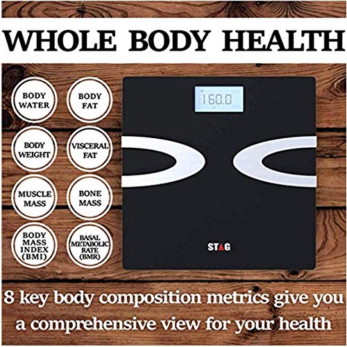 Bluetooth Digital Body Fat Scale - Best Smart Wireless Body Composition Analyzer with iOS and Android App for Body Weight - Amazing Bathroom Scale - Fat - Water - Bmi - Muscle Mass - 396lbs (black4)