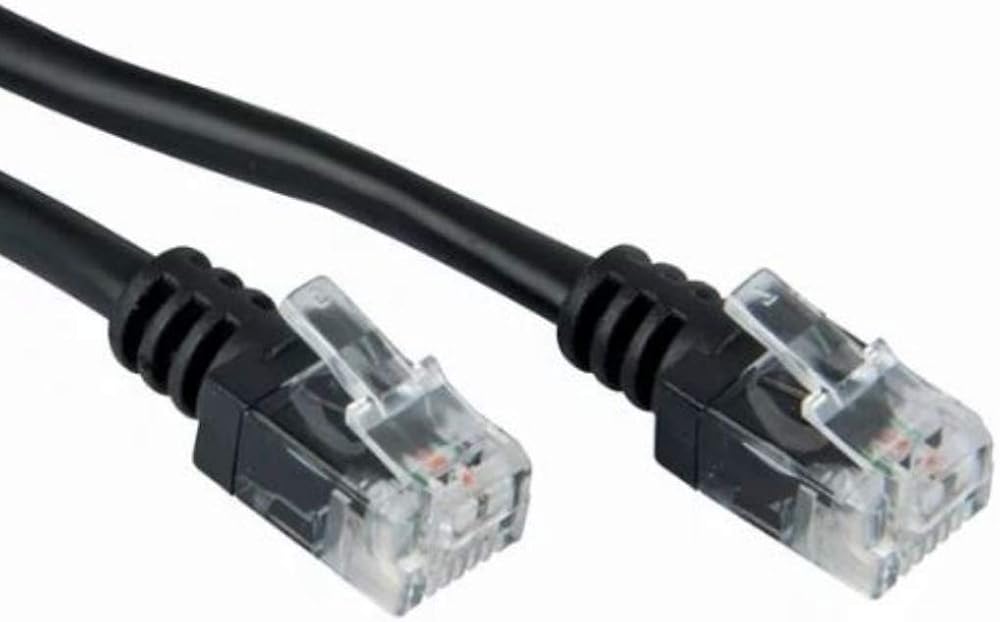 ASNQ ADSL Ultra High-Speed Modem Cable RJ11 to RJ11 5m Black