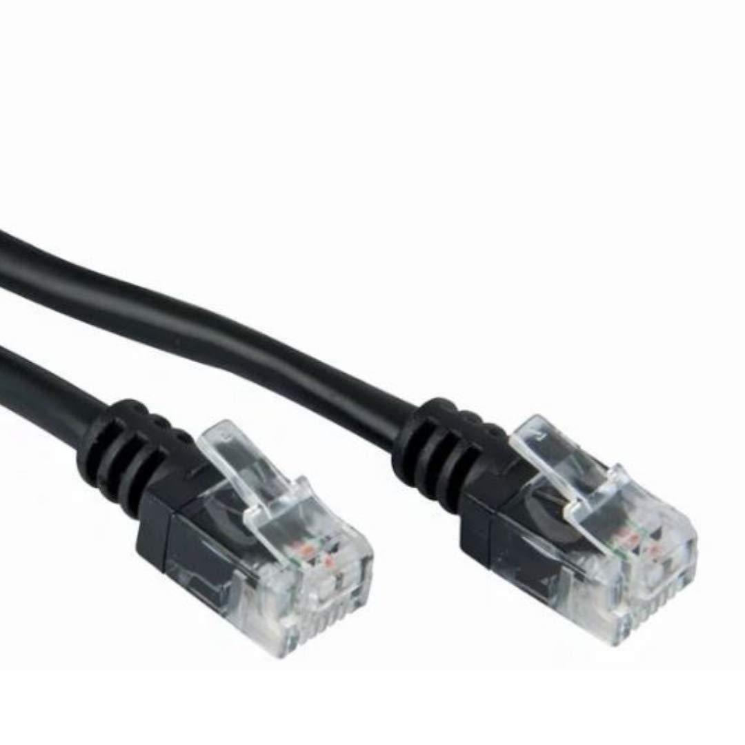 ASNQ 5m ADSL Ultra High-Speed Broadband Modem Cable (RJ11 to RJ11) Telephone Extension Internet Wire Network Black (Available in 3m, 5m, 10m, 15m, 20m)