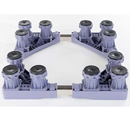 Click Here to See More Images Washing Machine Base, with 4 Locking Rubber Swivel Wheels Roller Dolly, Appliance Trolley, for Washing Machine/Refrigerator/Dryer/Cabinet (Color : Gray)
