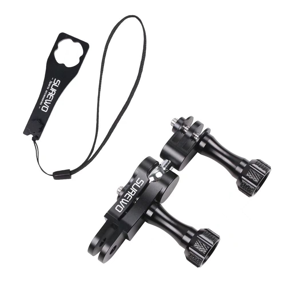 SUREWO Ball Joint Mount,Aluminum Swivel Arm Mount Compatible with Gopro Hero 13,12,11,10/9/8/7/(2018)/6/5 Black,DJI Action 5 Pro/4/3,AKASO and Most Action Cameras