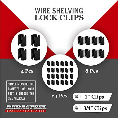 DuraSteel Wire Shelving Shelf Lock Clips / Shelving Sleeves Fits with